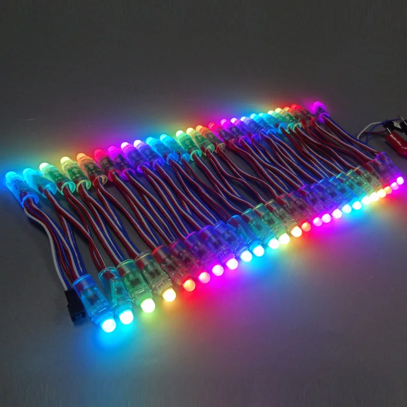 50Pcs WS2811 LED Pixel Light String pubblicità versando luce perforata a colori impermeabile 12mm DC 5V