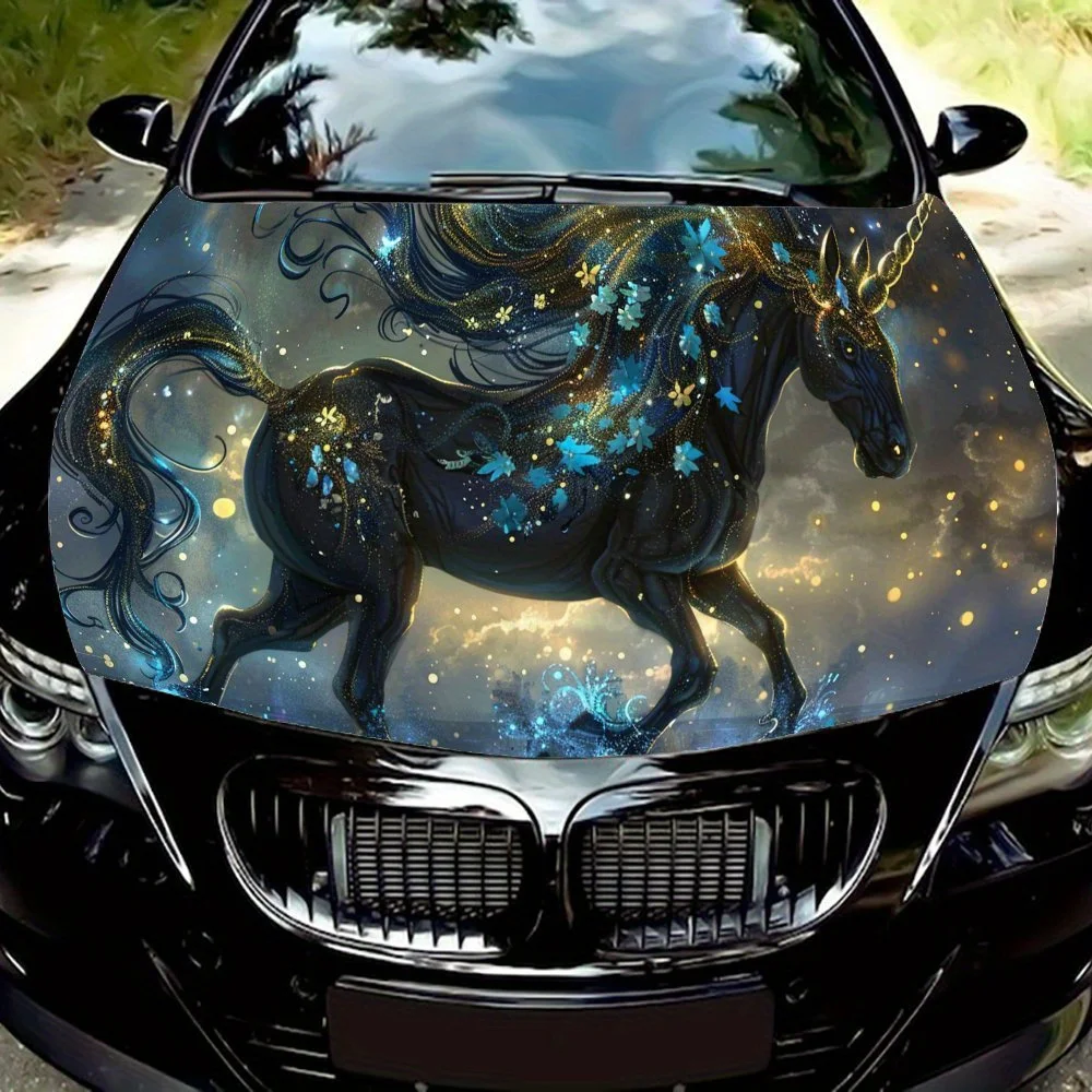 Stream - Light Graceful - Shadow Unicorn Print car hood stickers, waterproof self-adhesive, scratch resistant, easy to stick, du