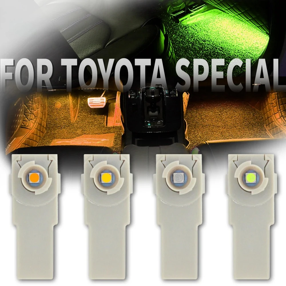 2PCS Interior Footwell LED Light for Toyota Camry Corolla RAV4 Crown Lexus accessories glovebox Decorative Illuminator Connector