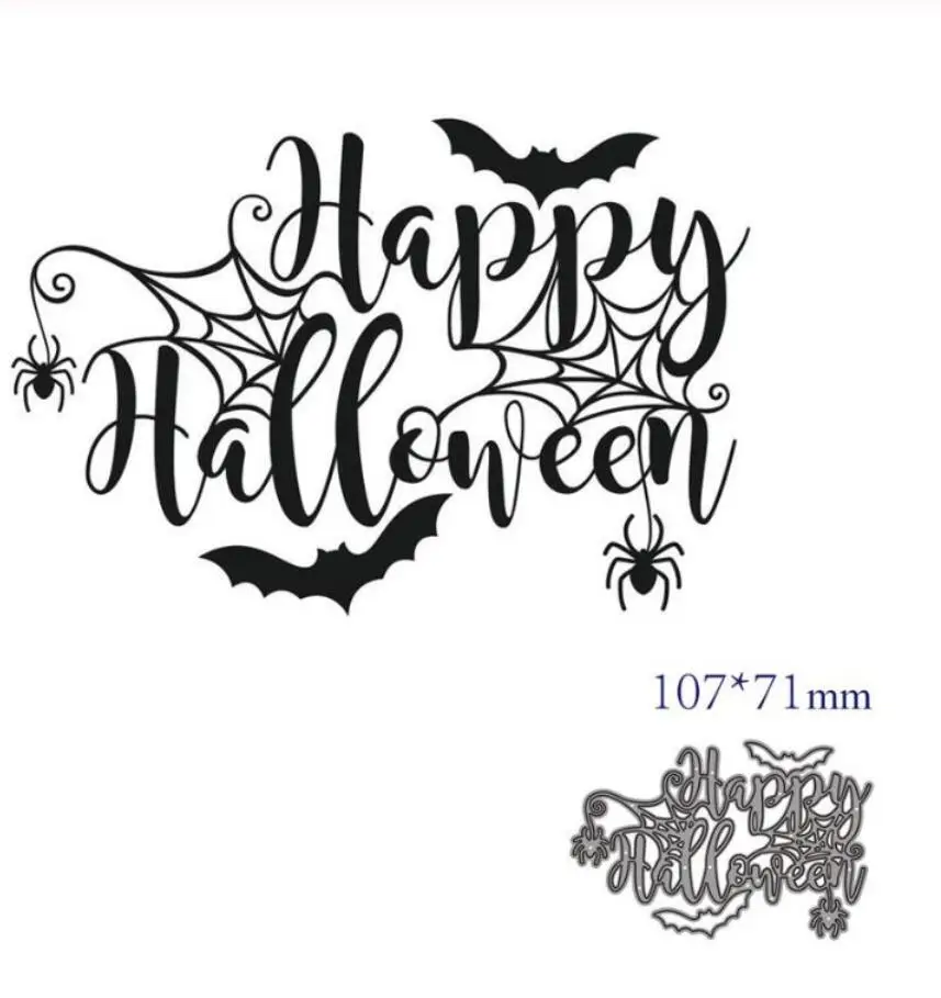 Happy Halloween Spider web Metal Cutting Dies Stencils Embossing Stencil DIY Scrapbook Paper Album DIY decoration make template