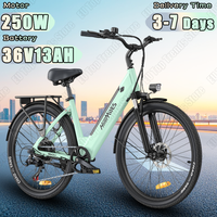 E-bike 250W Brushless Motor 36V13AH Lithium Battery Max Torque 42Nm Electric Bicycle Adult City Commuting 26-inch Electric Bike