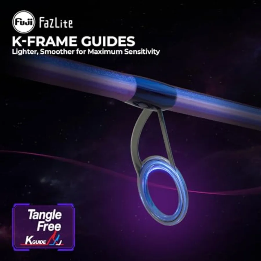 مجموعة صيد السمك Royale Legend Pro للمياه العذبة والمياه المالحة، صنارة جرافيت فائقة الاستجابة مع عدسات عالية