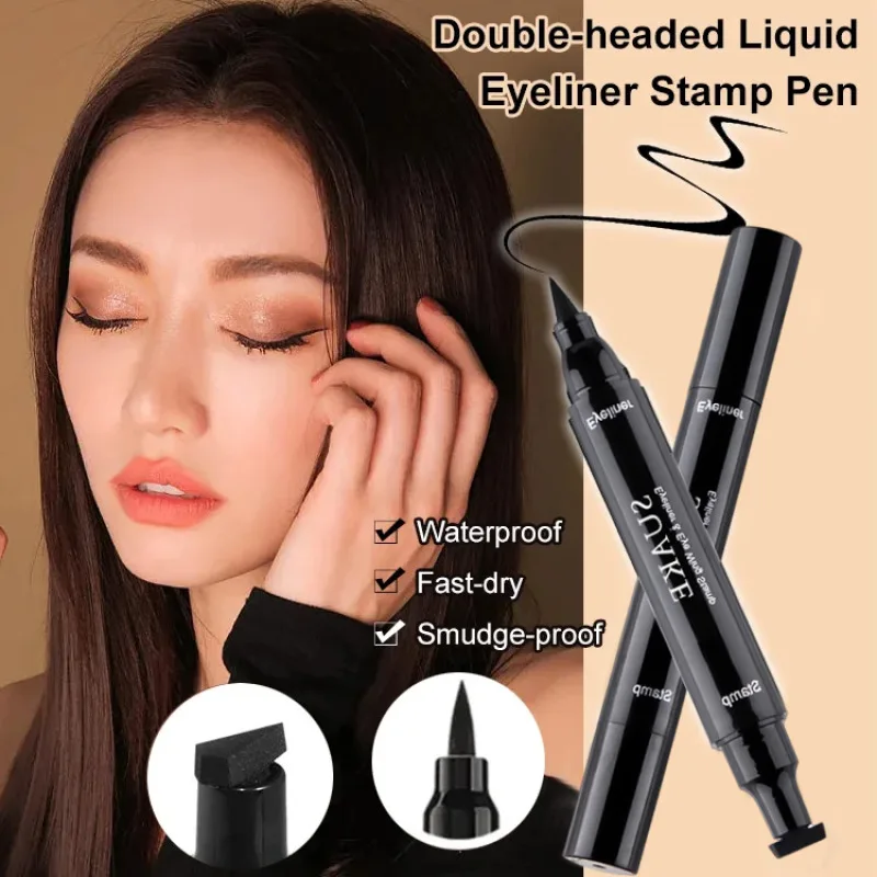 2 in 1 Wings Stamp Eyeliner Pen Double Head Seal Eyeliner Pen Lazy Man Two In One Wing Seal Eyeliner Liquid Pen Makeup Cosmetics