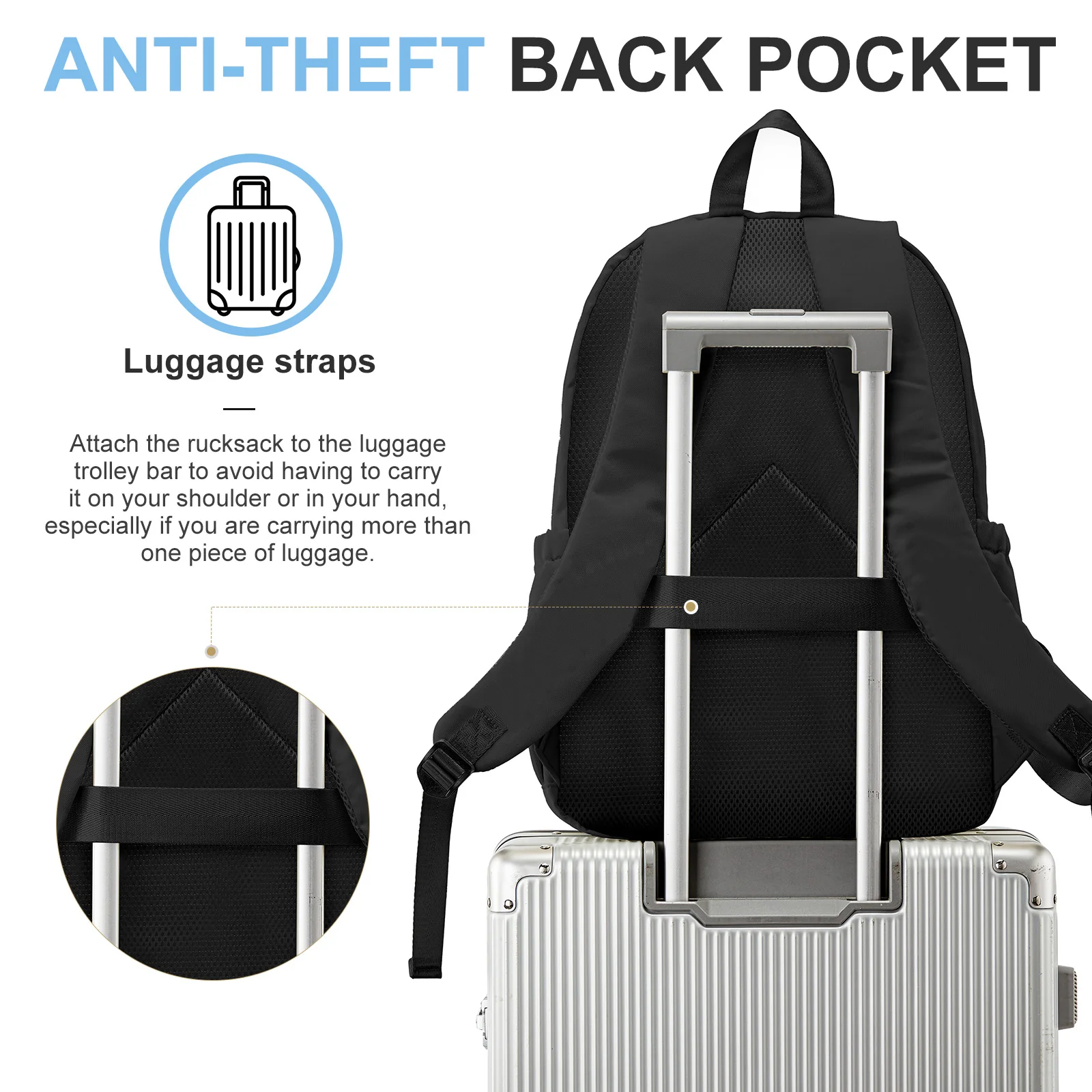 حقيبة ظهر ذات سعة كبيرة متعددة الطبقات للجيب، حقيبة ركاب للمراهقين في المدارس الثانوية المتوسطة - حقيبة نهارية كاجوال، حقيبة ظهر للمدرسة #5