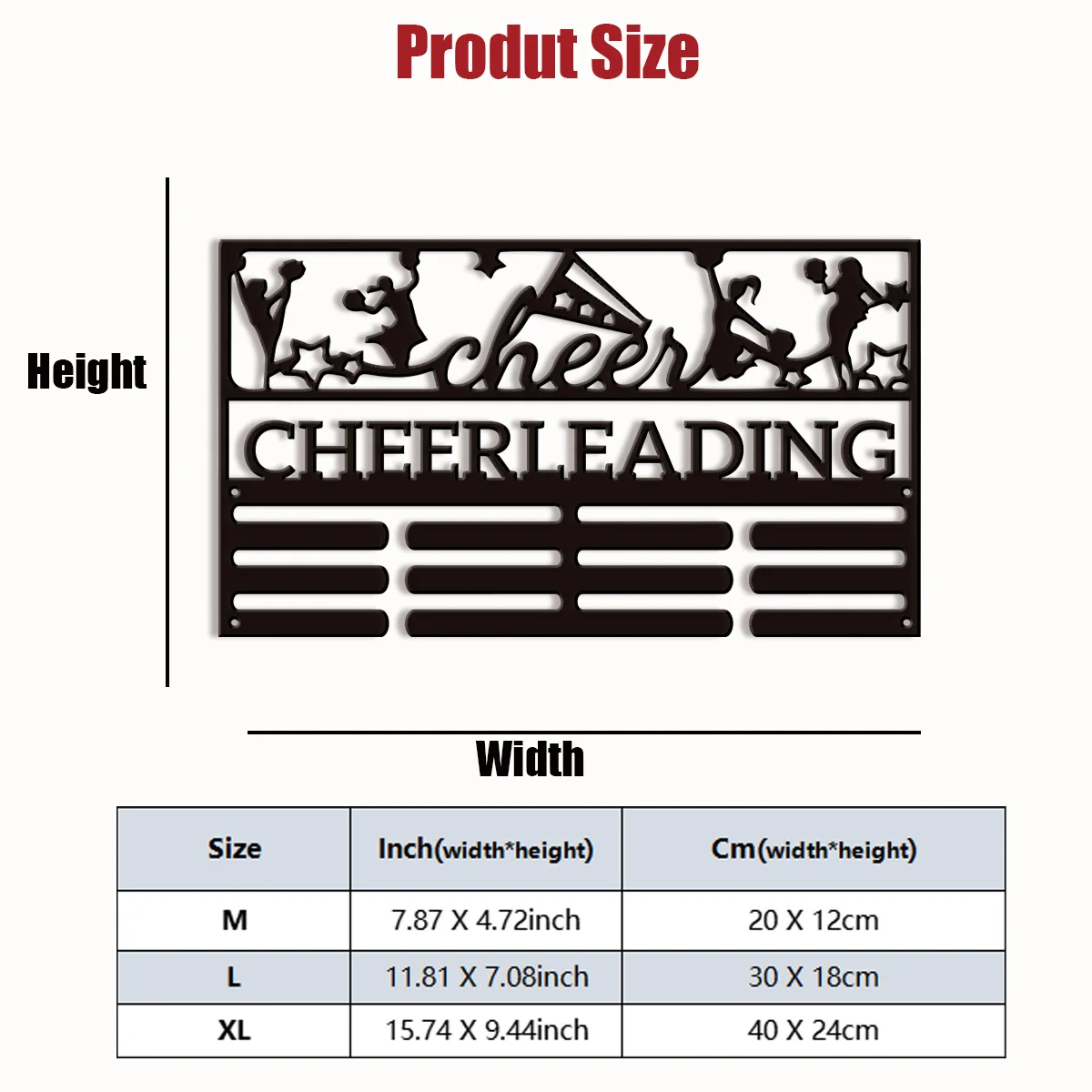 1 brilliant personalized customization cheerleader Large capacity medal display rack with 50 customizable names, wall mounted m view 2