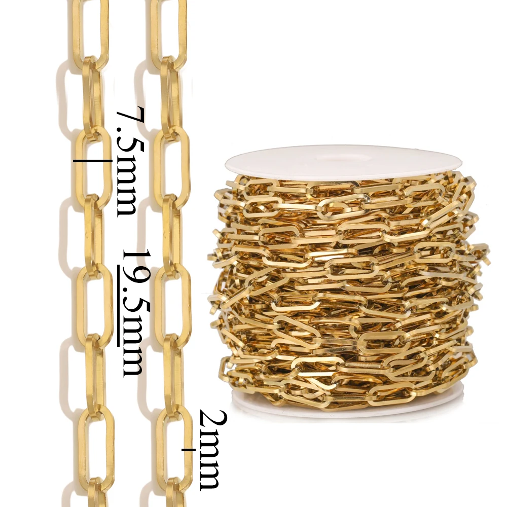 1 Meter Edelstahl Oval Link Kabel Ketten DIY Schmuck Machen Halskette Erkenntnisse Handwerk Armband Fußkettchen Körper Kette Großhandel