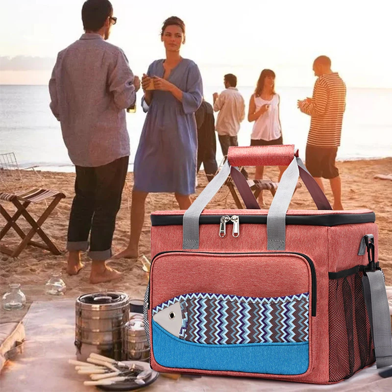 New fish-patterned small ice pack lunch bagEVAInsulated waterproof portable lunch bag, outdoor multifunctional picnic bag