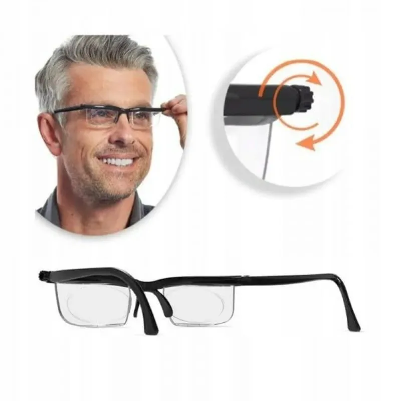 New Variable Focus Distance Vision Zoom Glasses Protective Adjustable Strength Lens Eyewear New
