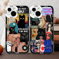 Cute and funny cat collage Phone Case For iPhone 16 15 14 13 Pro Max 12 Mini 11 XS X XR SE 7 8 Plus Soft Cover