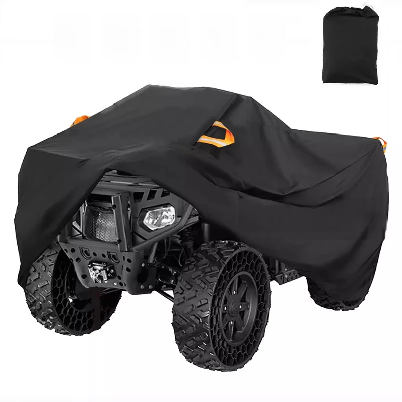 

Quad Bike ATV Cover Universal 190T Waterproof Motorcycle Vehicle Scooter Kart Motorbike Resistant Dust UV Protector Black Silver