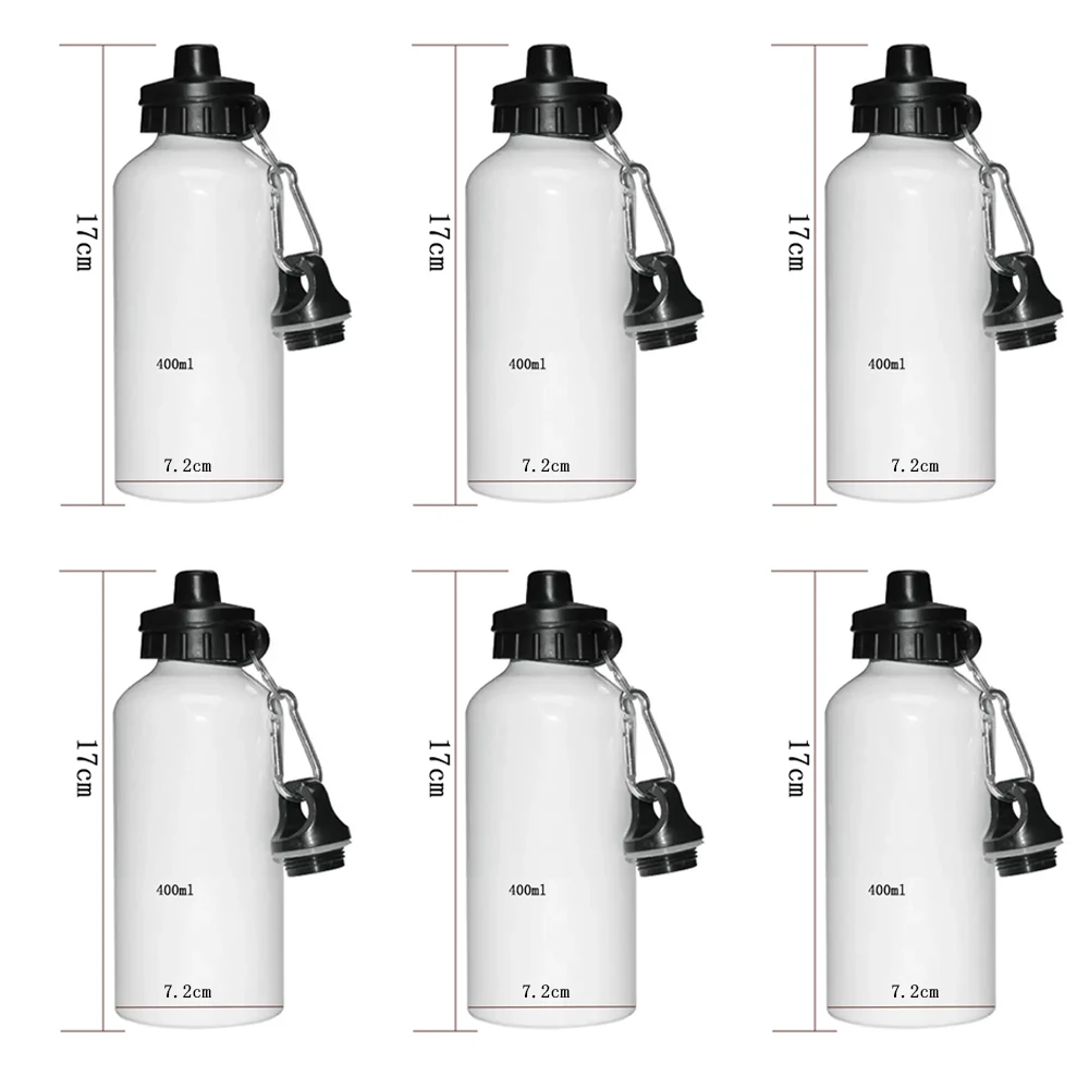 Imagem -05 - Garrafa de Água Branca Sublimação em Branco com Mosquetão Alumínio Leakproof Kettle Tampas 400 500 600 750ml Pcs por Lote