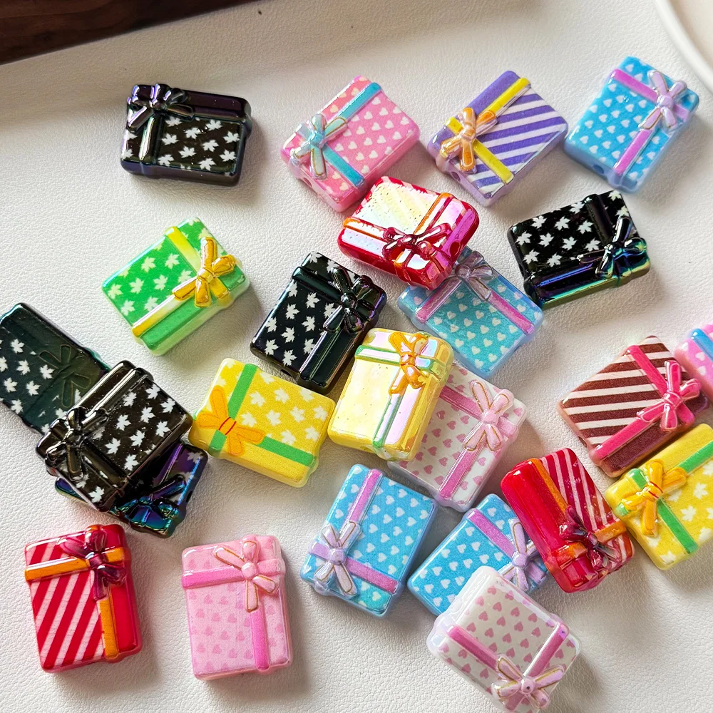 

Cordial Design 100Pcs 23*31MM DIY Beads/Paint Effect/Hand Made/Jewelry Findings & Components/Gift Box Shape/Acrylic #19139