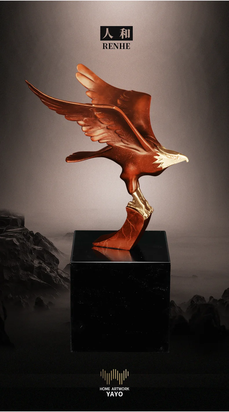 TOP Master work- GOOD -HOME office company efficacious Mascot thriving business Success brass Arabia Eagle statue