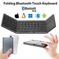 Foldable Bluetooth Keyboard with Touchpad Portable Wireless Folding Keyboard for Phone Laptop Tablet Rechargeable Mini Keyboard