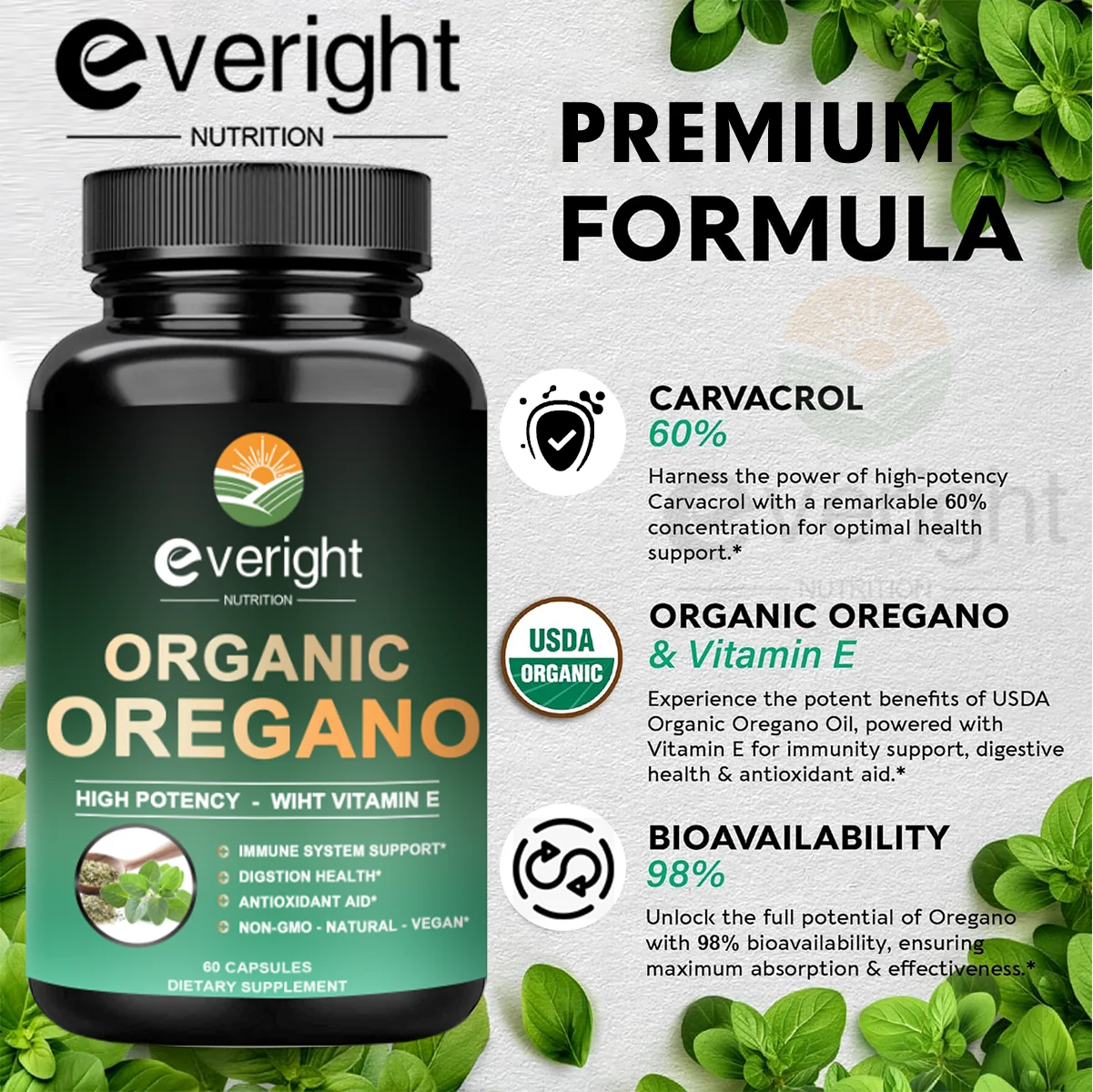 Origanum Extract Capsule Oil Of Oregano Digestion Health Herbal Supplements Intestinal Health Overall Healthy Antioxidant Aid