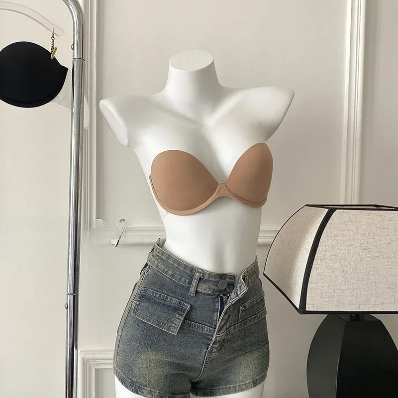 Invisible Chest Stickers Women's Seamless Cup Bra for Large Breasts Without Straps Small Breasts Push-Up Bra image 5