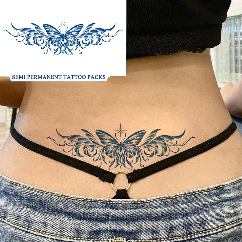 Sexy Flowers Collection Waterproof Sweat-Proof Temporary Tattoos Lasting Butterfly Flowers Fake Tattoos For Women Girls And Man