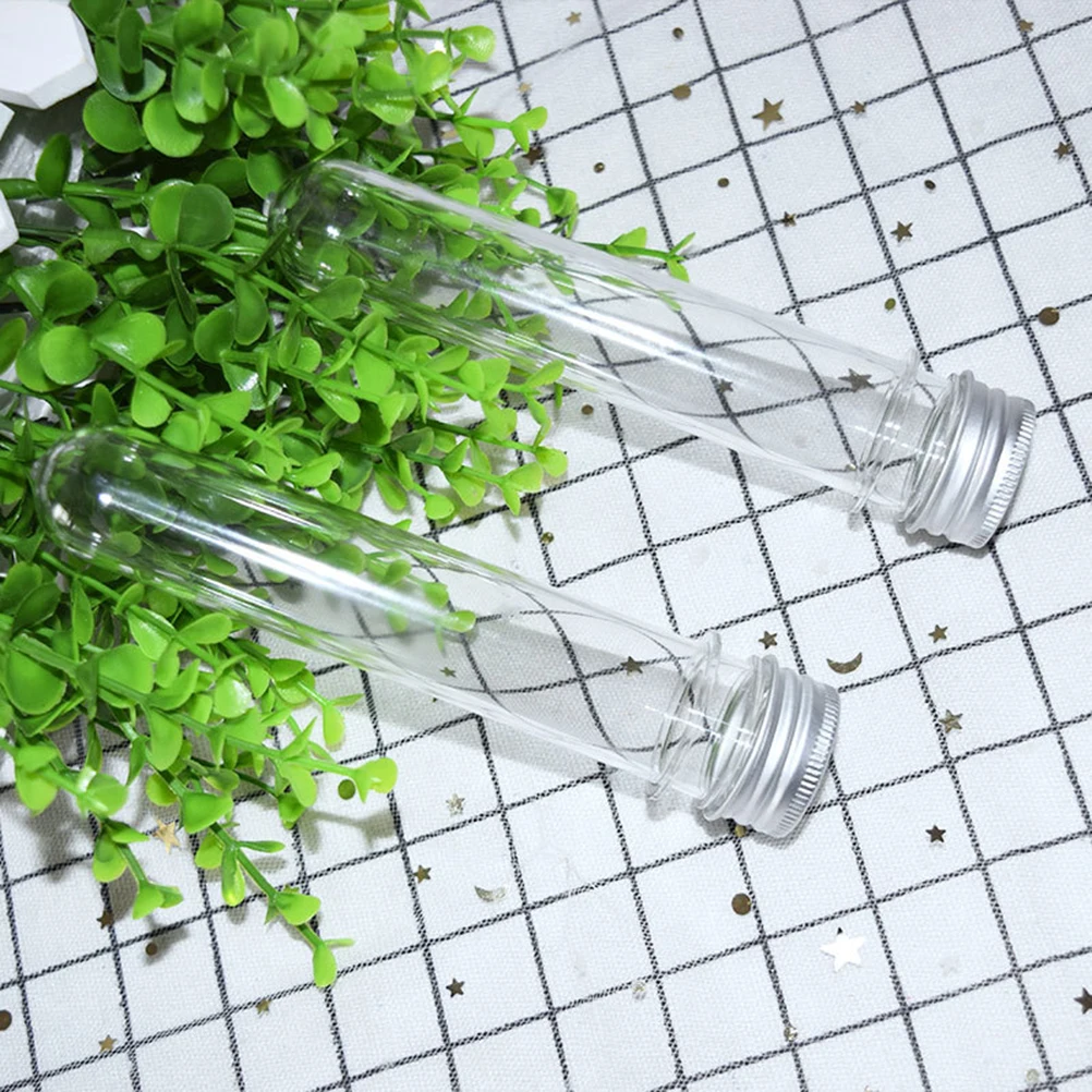 

20 Pcs Test Tube Bottle Cylindrical Containers Transparent Candy Holders PET