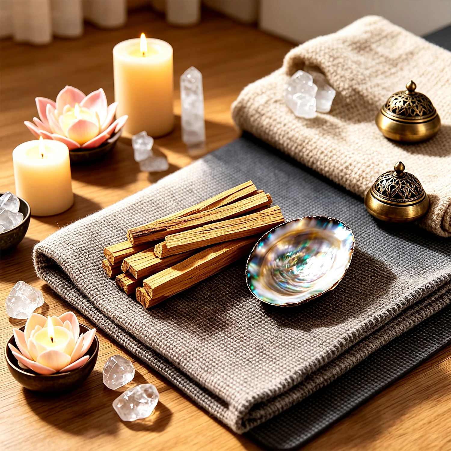 Natural Palo Santo Smudge Sticks Kit with Multi-Color Ceramic Incense Burner Holder for Yoga Spiritual Cleansing And Home Fragra