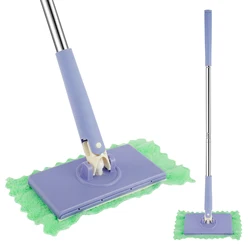 Automatic Cloth Clip Lazy Mop Microfiber Dust Removal Glass Flat Mini Mop 360° Rotating Flat Mop Multifunctional Face Towel Mop