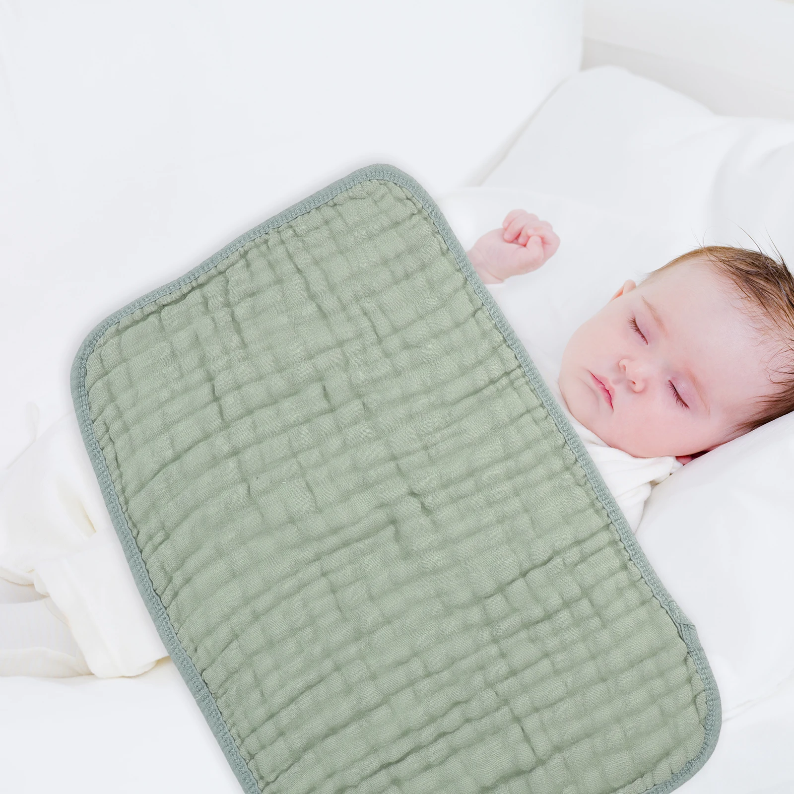 

6pcs Large Towels 25x50CM Baby Towel Dark Green Baby Burp Cloths Newborn Washcloths Reusable Infant Drool Cloth