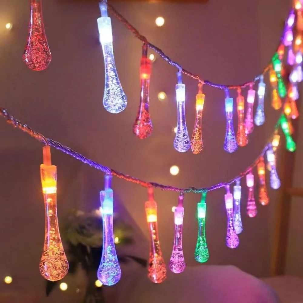 

Светодиодные сказочные гирлянды с питанием от батареи AA, 3 м/6 м/10 м, USB-капля дождя, уличное водонепроницаемое рождественское украшение для свадебной вечеринки, освещение