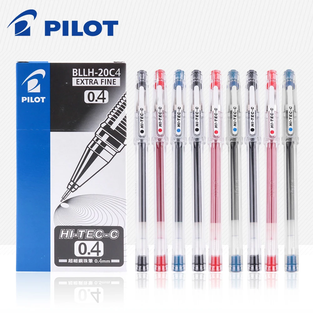 

12ps Promotional Japanese Pilot Gel Pen HI-TEC BLLH-20C4 Ball Needle Tube Black Pen Signature Pen School Office Cute Stationery