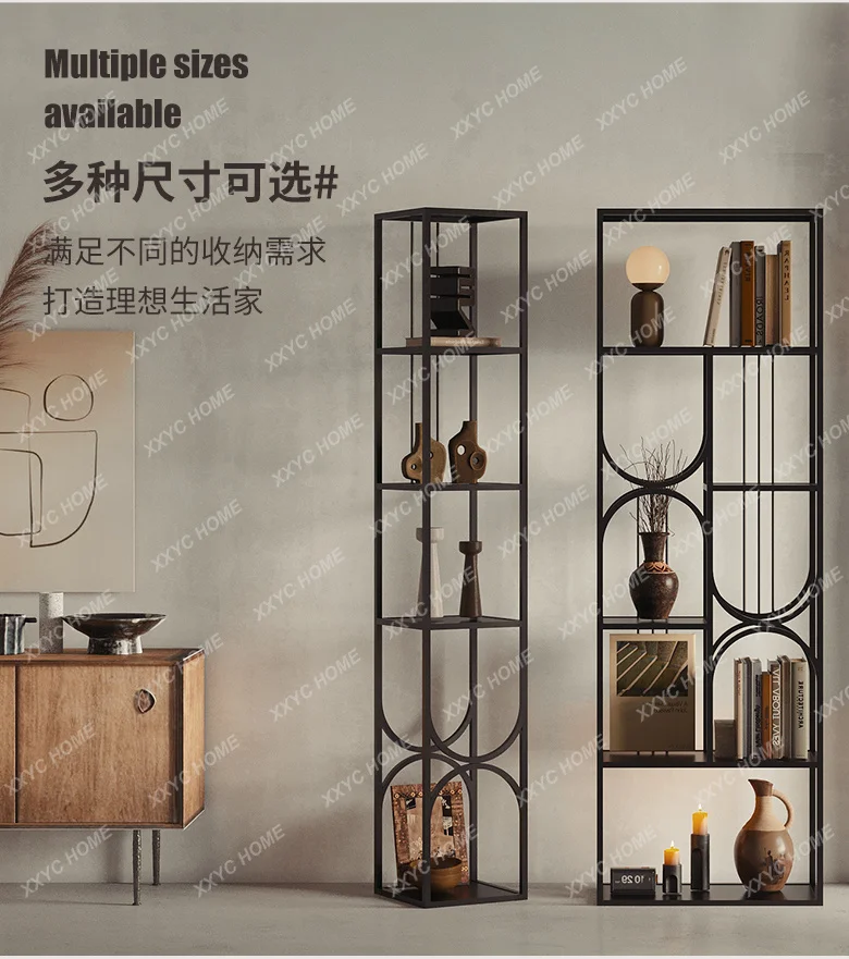 

Modern living room wrought iron bookshelf shelf floor-to-ceiling household simple vertical multi-layer display rack
