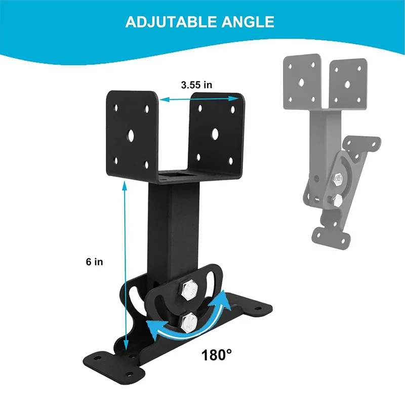 Heavy-Duty Roof Mounting Bracket Adjustable Saddle-Shaped Pergola Support Frame Terrace Riser Beam Frame Kit for Pergola