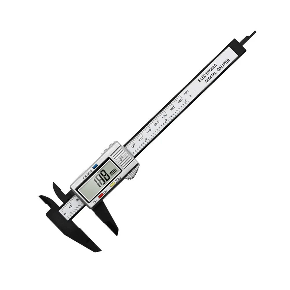 0-150mm Electronic Calipers High-strength Plastics Digital Vernier Rulers Lightweight 0.1mm Accuracy Mm/inch Units Gauging Tools