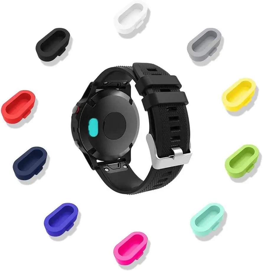 10 Uds puerto de carga cubierta de enchufe a prueba de polvo para Garmin Fenix 5 5S 5X Forerunner 935 tapa de tapón de silicona antipolvo enchufe a prueba de polvo