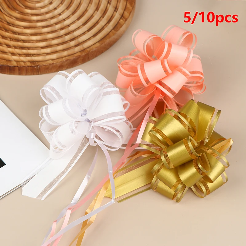 

5/10 шт., ленты с бантом для свадебного автомобиля, цветок, Рождественский подарок, упаковка, украшение, сделай сам, цветы для рукоделия, товары для дня рождения