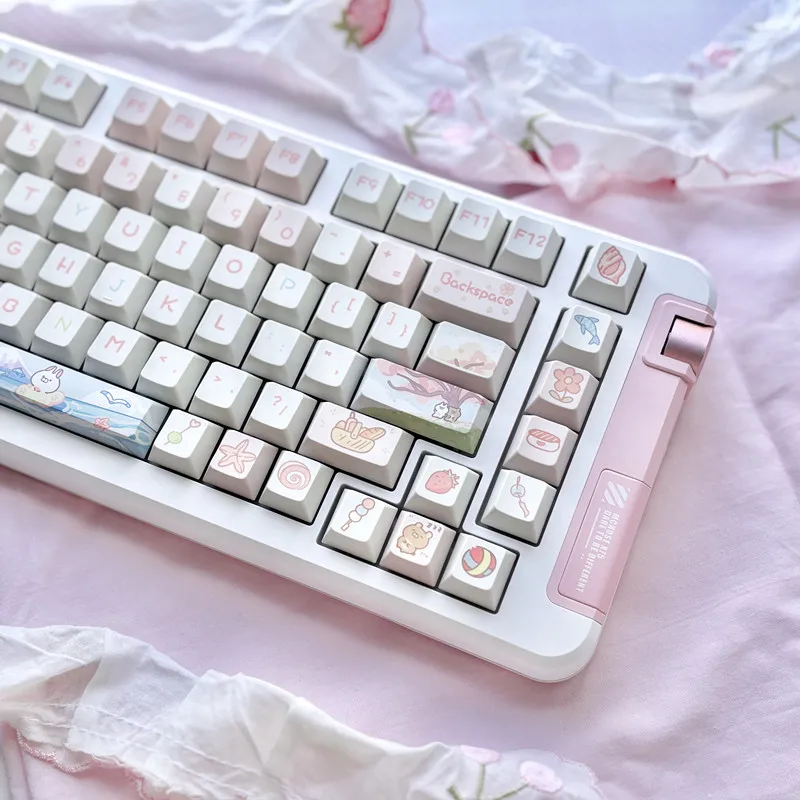 Customized Cute Cartoon Keycaps Cherry Profile Dye Sub PBT Keycaps 95 Keys for 75% Cherry Gateron MX Switches Gaming Keyboard