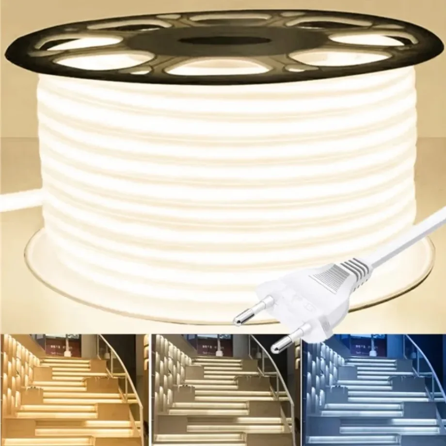 bande-led-cob-flexible-avec-lentille-de-10-mm-220-v-tube-en-silicone-etanche-ip65-avec-prise-eu-pour-l'eclairage-domestique-exterieur-jardin-et-cour