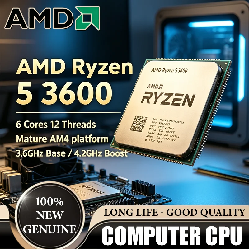 AMD Ryzen 5 3600 Tray Desktop CPU 100% Brand New Original Unlocked Overclockable 6 Core 12 Thread 3.6GHz AM4