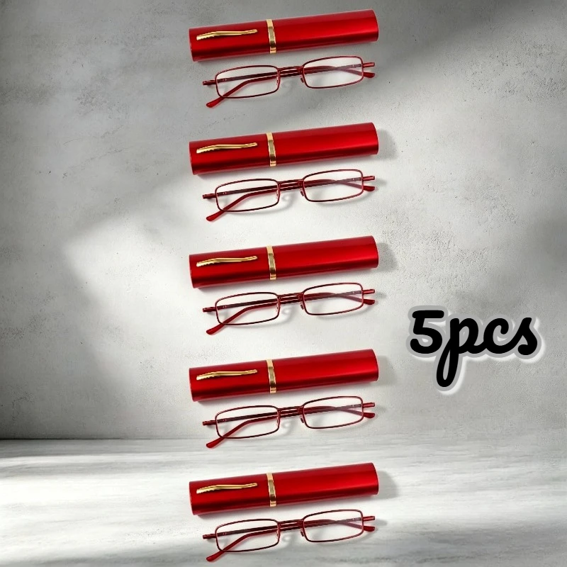 5/8/10pcs Pen Holder Presbyopia Glasses Portable Anti-fall Anti-blue Light for Men Women +1.0~+4.0