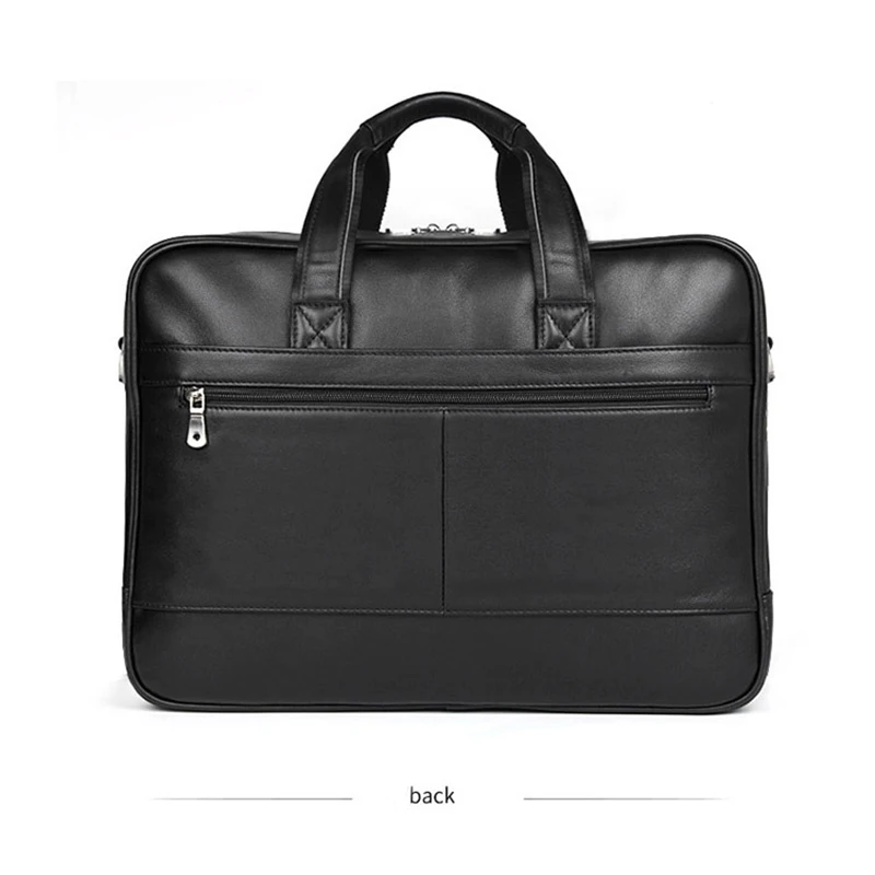 Maleta de couro genuíno para homens, grande bolsa para laptop de 17 ", bolsa de ombro de trabalho diário masculina