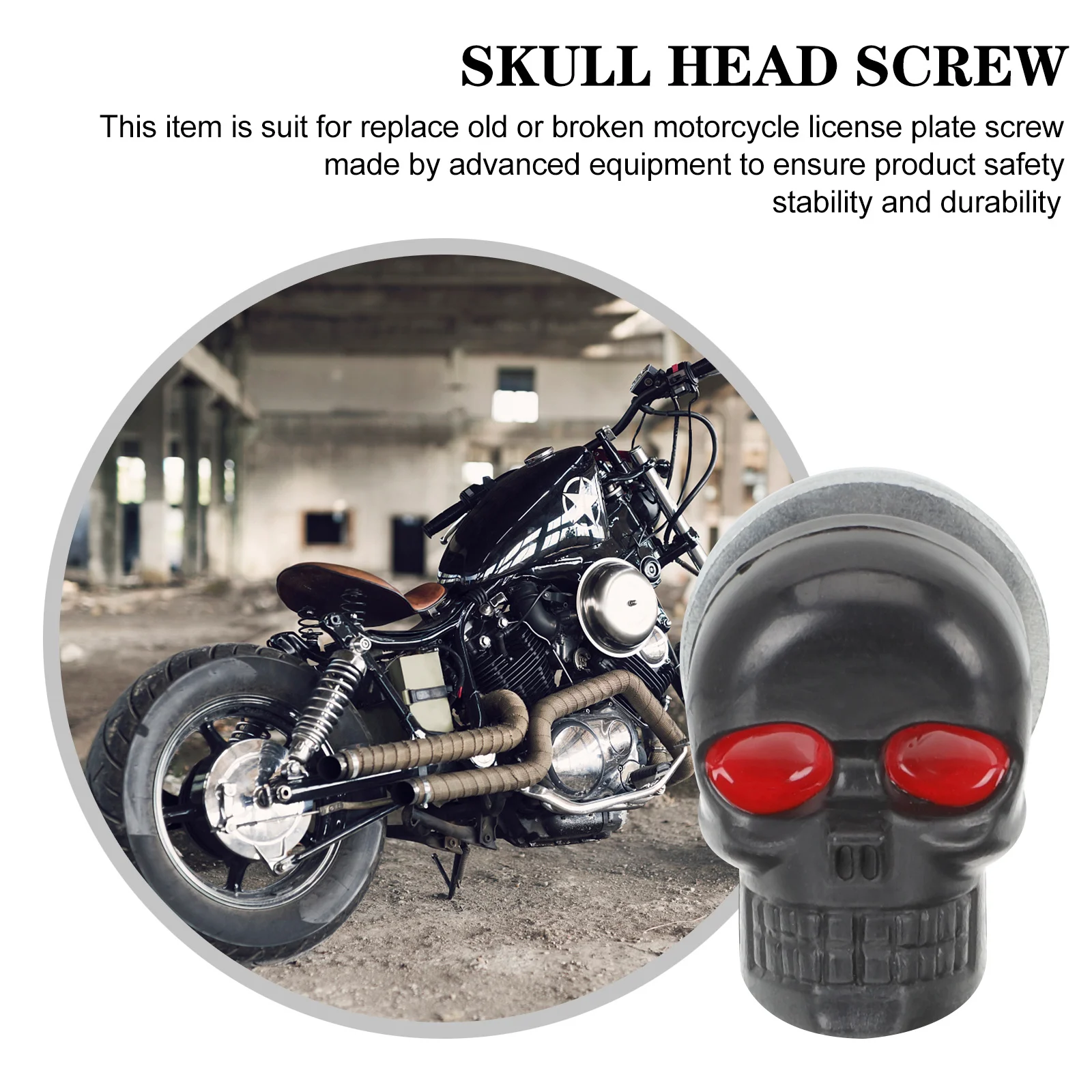 

6Pcs Skull License Plate Screws Decorative Motorbike Screw with Cool Design for Tow Hook Mount Replacement Upgrade Accessories