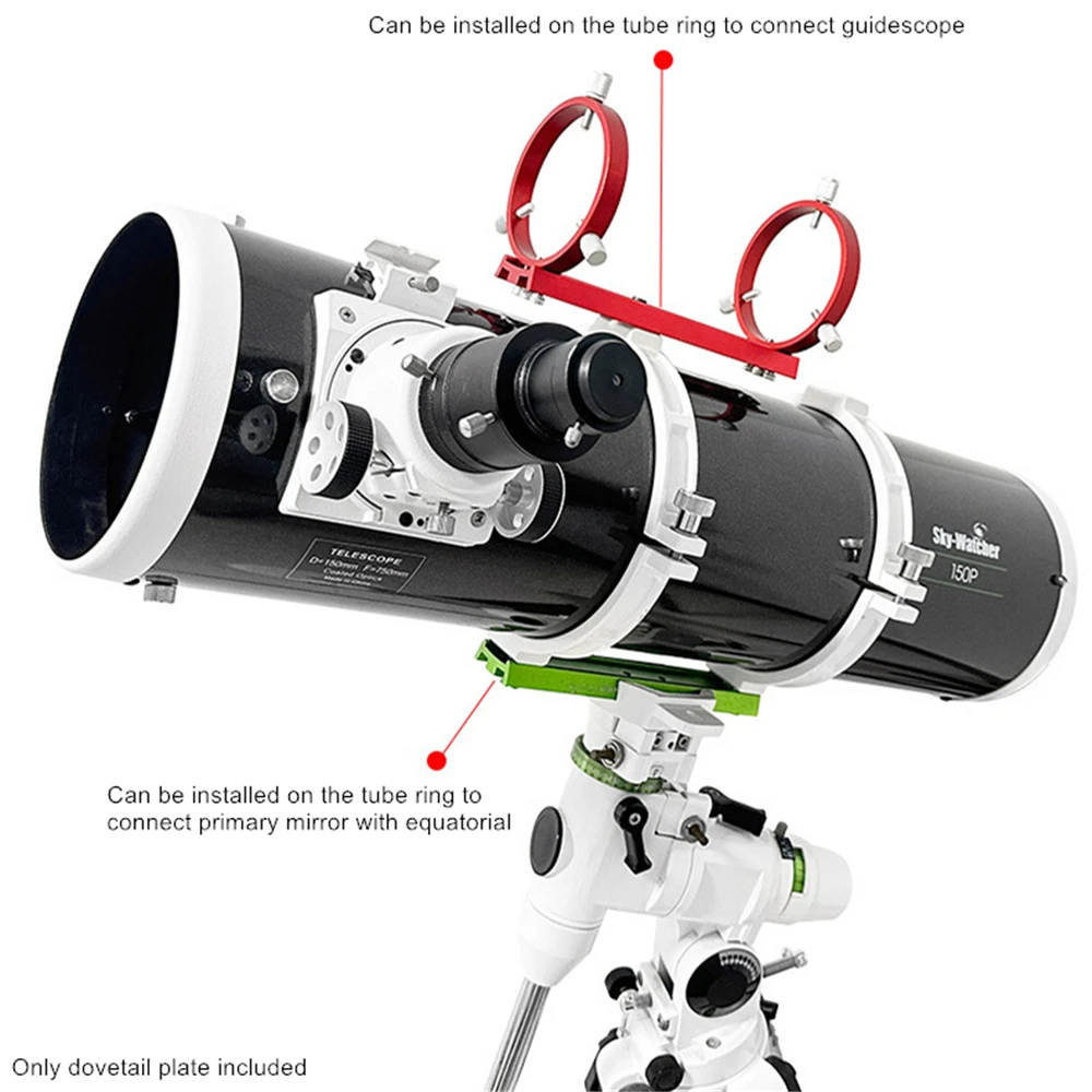 Red Color Dovetail Mounting Plate with Screws Dovetail Bar for Astronomical Telescopes 60mm-400mm