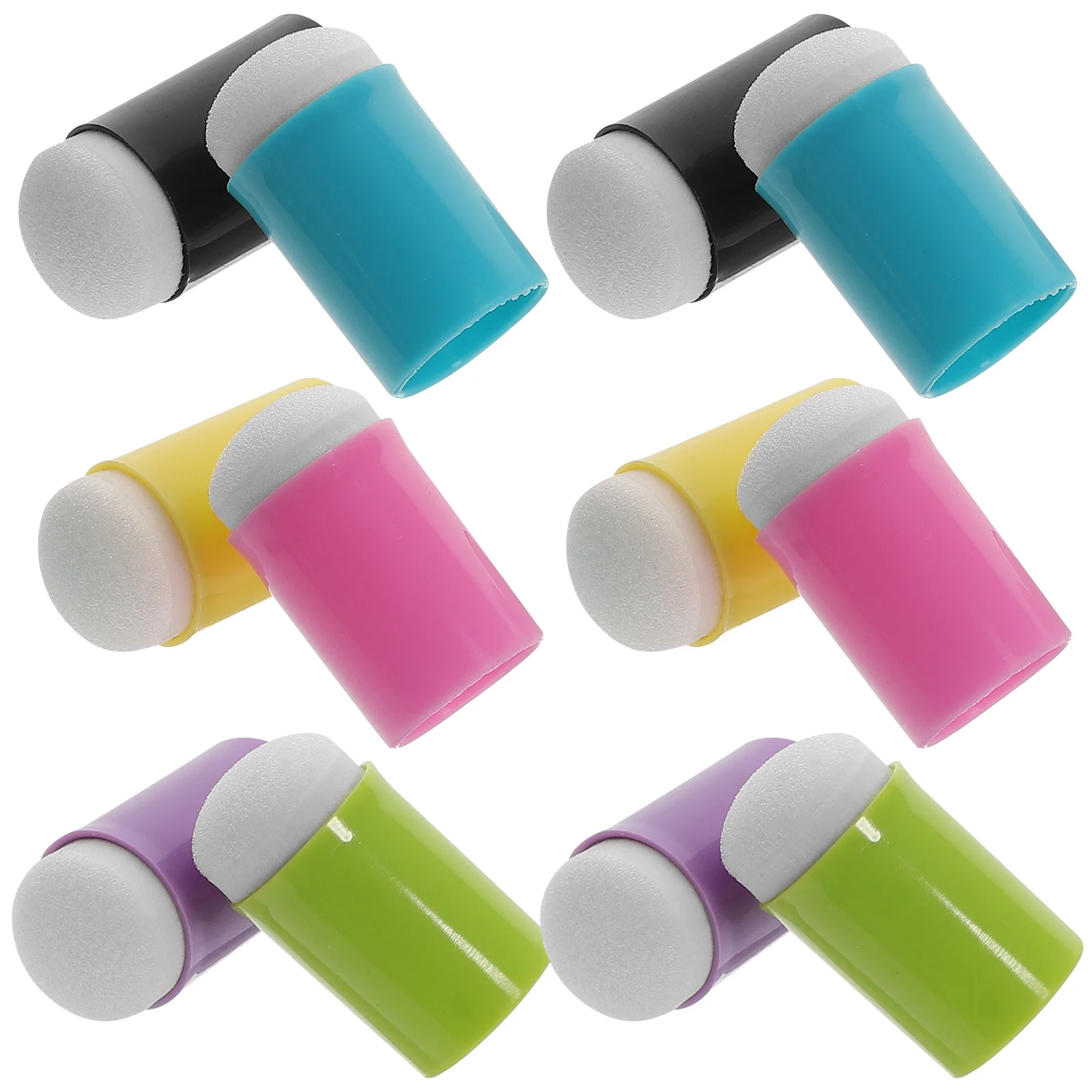 12 قطعة إسفنجة رسم للأصابع نصائح ناعمة قابلة للمزج للحرف اليدوية استنسل ورق خشبي رسم لوازم فنية محمولة آمنة #3