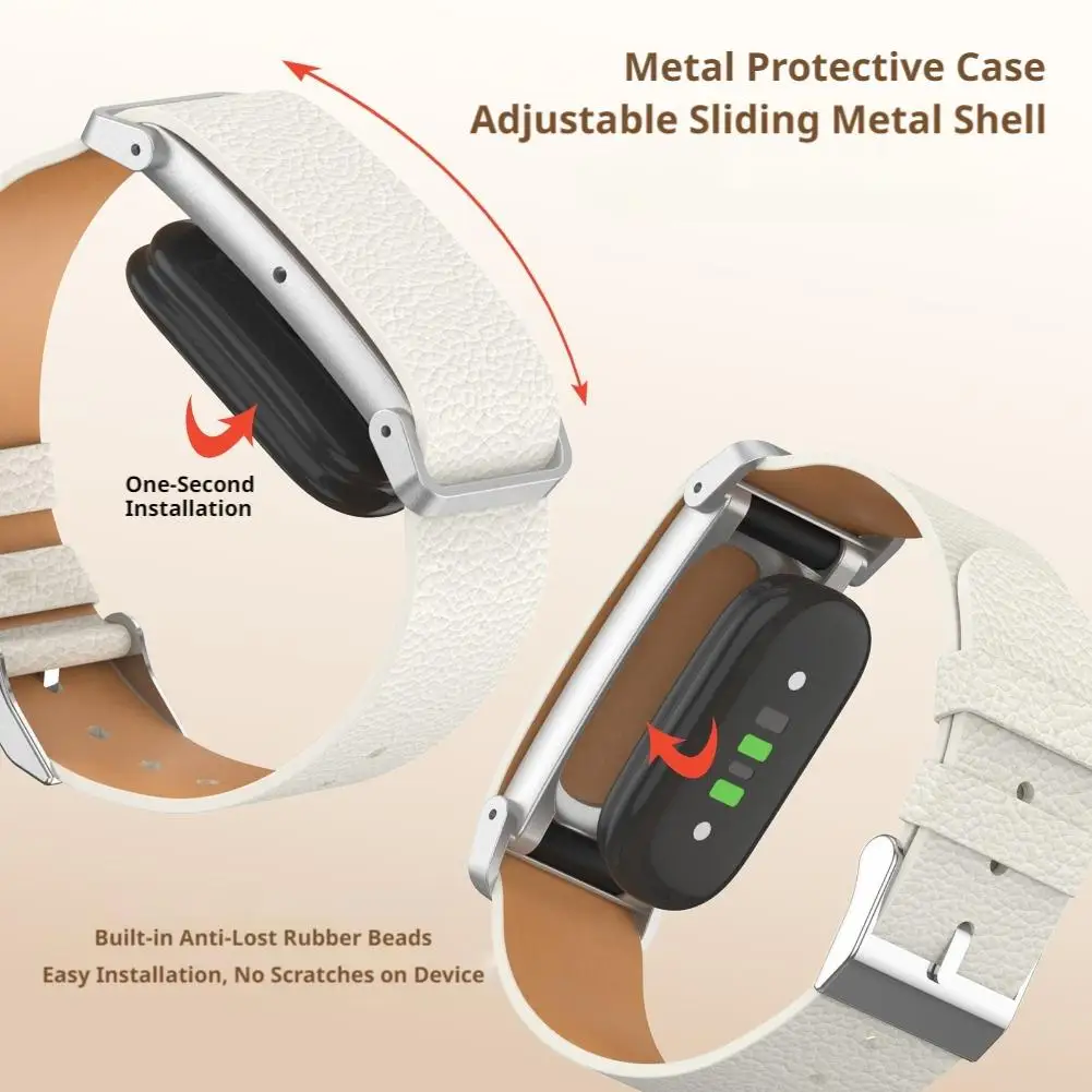 Leder-Uhrenarmband für Google Fitbit Air, Metallrahmen-Ersatzarmband für Google Sport-Uhrenarmband-Zubehör – Detail 10