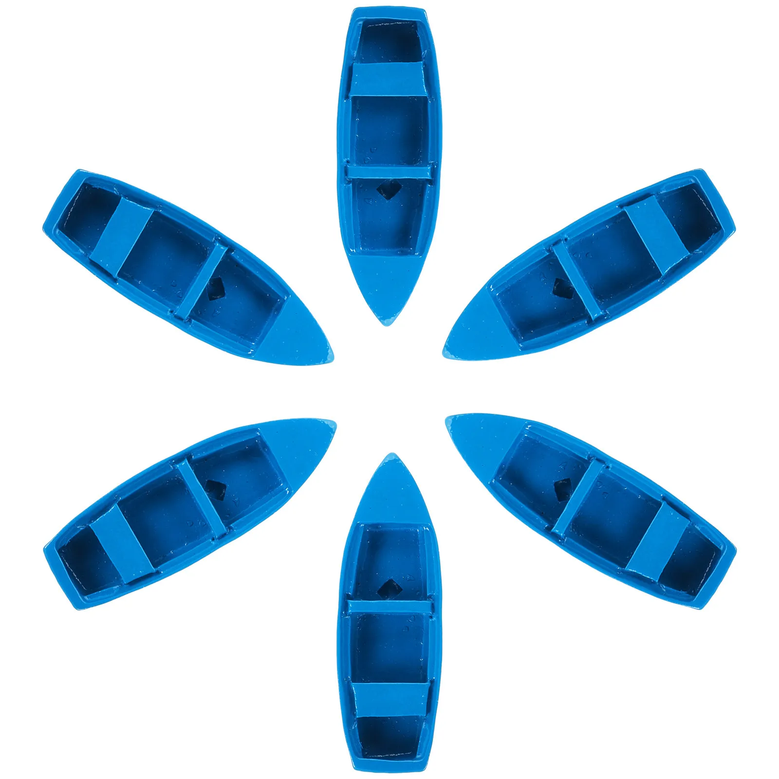 

6Pcs Blue Miniature Boats Set Adorable Beach Style Decor for Micro Landscape DIY Desktop TV Stand Beach Mini Decor Accessories