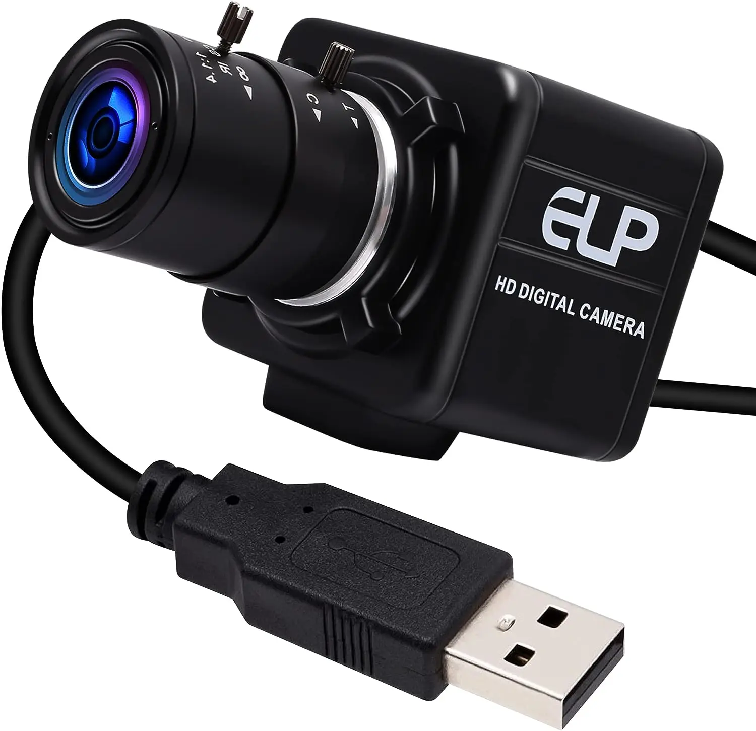 ELP USB Web Camera 2MP OV4689 with 2.8-12mm Zoom Lens,High Frame1080P@60fps 720P@120fps 360P@260fp Mini Video Conference Camera