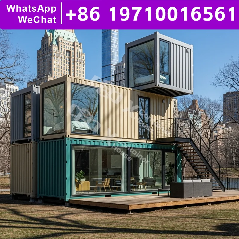 

Модульный дом-трансформер с защитой от протечек, мобильный офис, двухсекционный сборный дом, садовый домик, сертификаты ISO CE, многофункциональный