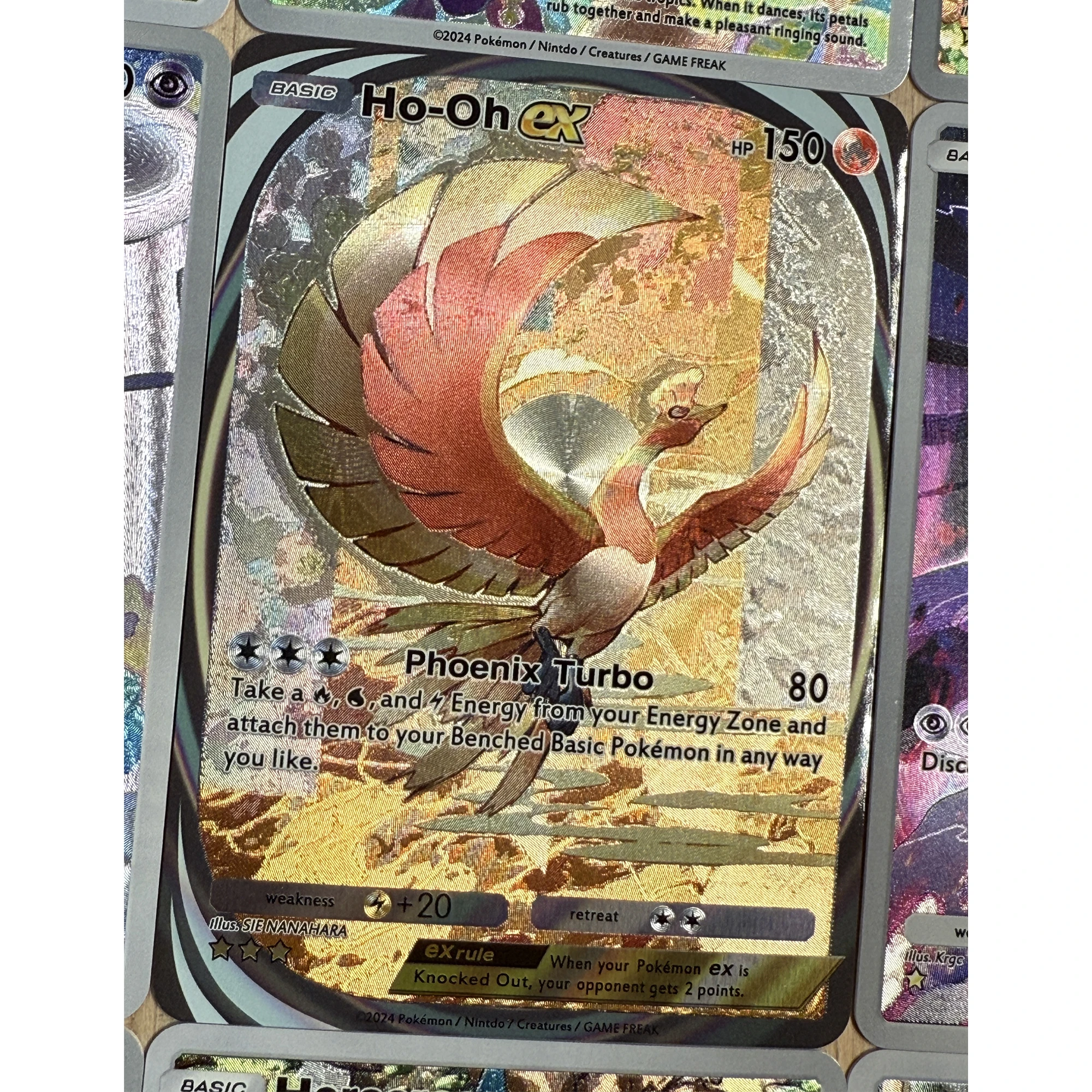 9 قطعة/المجموعة Ptcg Ho-Oh Mewtwo Clefairy Ampharos POCKET سلسلة الإنجليزية الملمس بطاقة فلاش لعبة كلاسيكية أنيمي جمع بطاقات لعبة #3