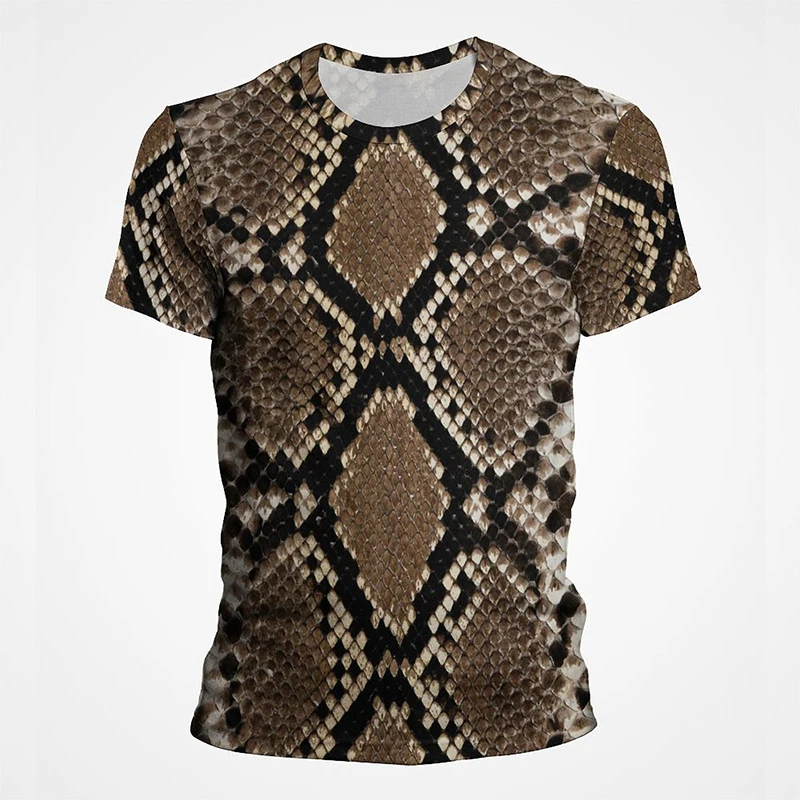 Summer 3D T-shirt Snake Skin Textures T Shirt Men Women Horror Snake Pattern Print tshirt Goth Fashion Streetwear Tee Clothes