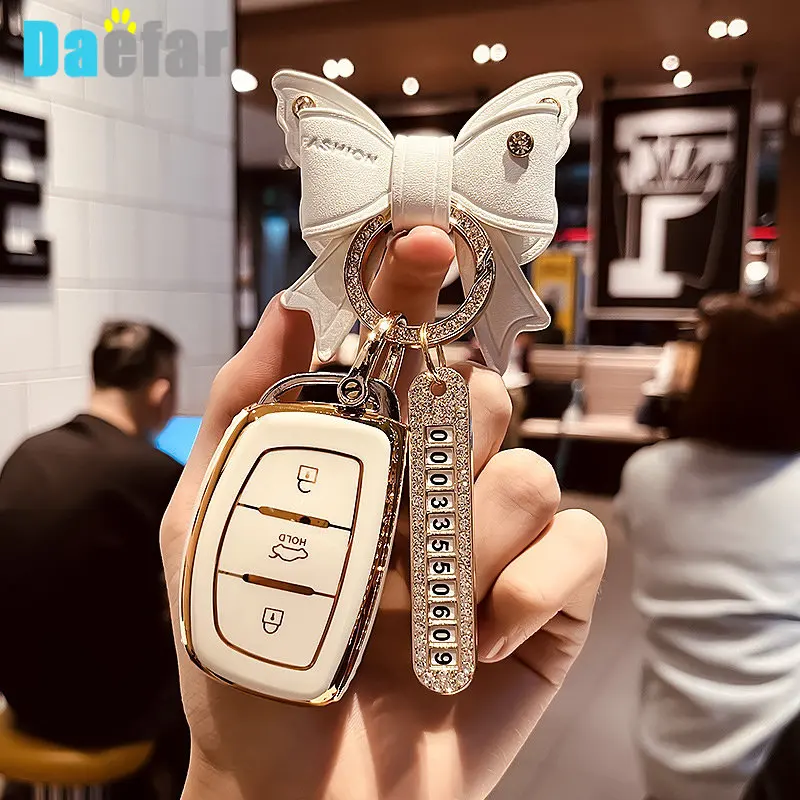 TPU Key Cover Case Keychain For Hyundai Ix35 Grand I10 Elantra 2017 Tucson Sonata Ix25 I20 Creta Santa Fe GLS Reina Key Holder