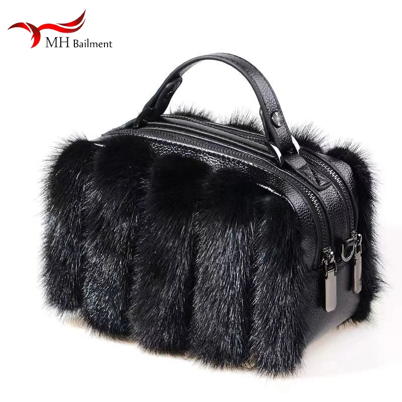 Women\'s New Mink Fur Bag Winter Luxury Elegant Handbags Ladies Fashion Banquet Bag Ladies Handbag Brand Evening Bags Ladies