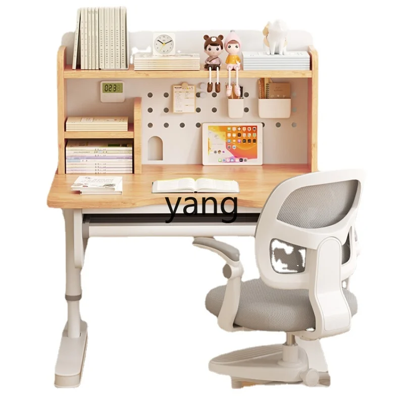 

Yjq Rubber Wood Children's Study Desk Lifting Solid Wood Table and Chair Primary School Student Desk