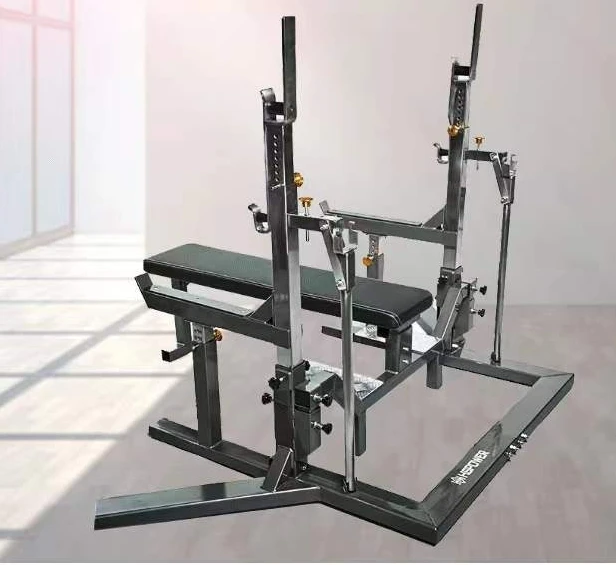 Gym Push Bench Home Fitness Equipment with Men's Squat Barbell Press Squat Rack Metal Material